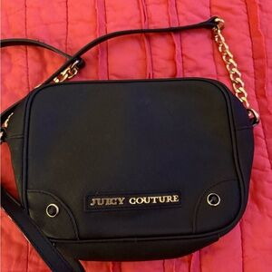 Juicy Couture Black and Gold Crossbody Bag with Chain Strap